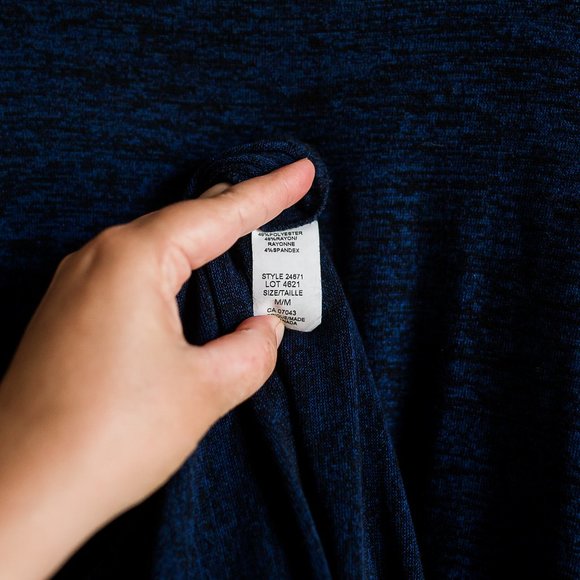 Blue long sleeve dress with pockets - Picture 6 of 8